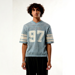 Camiseta de malla transpirable de 280 gramos con estampado serigrafiado, diseño urbano hip-hop, manga corta, informal, unisex, para comercio transfronterizo. - Product Image 1