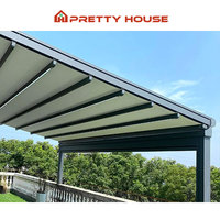 Auvent extérieur motorisé imperméable conception de toit de patio rétractable ouverture pergola systèmes de PVC toit de garage