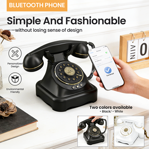 Telepon Meja Retro Vintage Rotary <span class=keywords><strong>2026</strong></span> Terbaru dengan Tombol Putar Asli & Pemutar Musik Speaker Telepon Rumah - Product Image 5