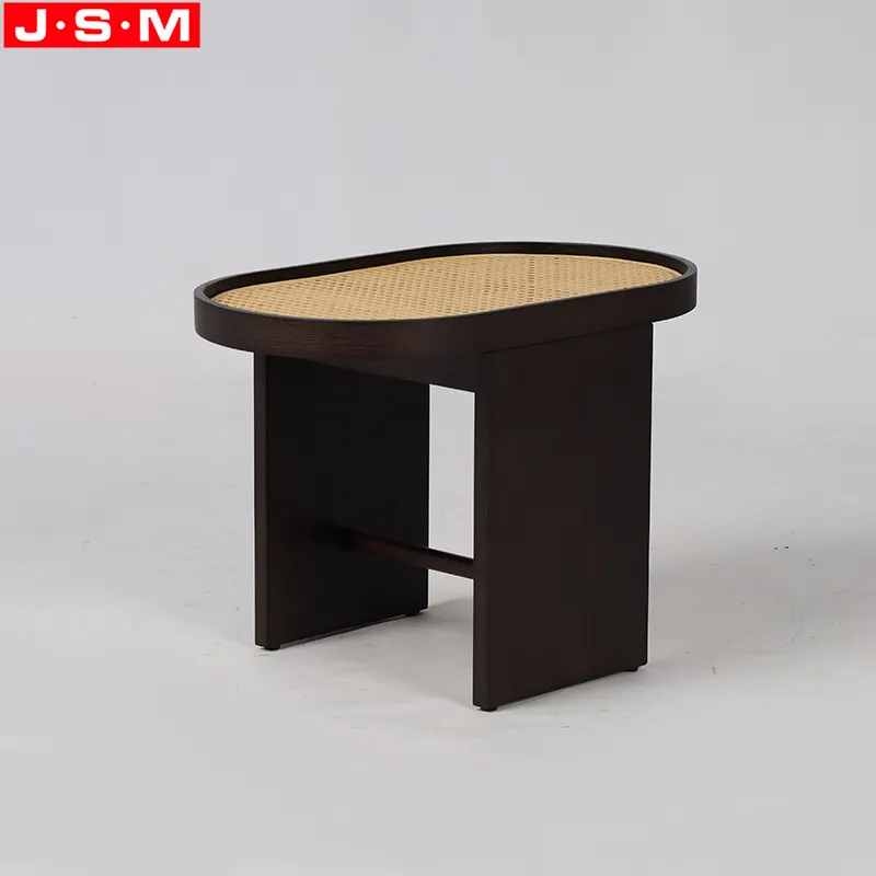 나무 커피 테이블 간단한 등나무 타원형 테이블 탑 티 테이블 거실 코너 장식