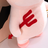 Juguete de peluche de cerdo de pie con cuernos de diablo rojos al por mayor, cerdito de peluche ruborizado, regalo creativo para bodas, regalos de peluche para fiestas de cumpleaños de bebés