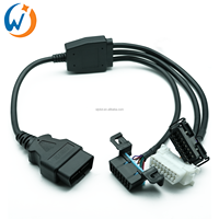 Cable de Extensión OBD de 16 Pines Macho a 3 Puertos Hembra Divisor OBD2 Adaptador de Conector para Coche para Toyota Buick Kia