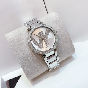 High Quality Luxury Three-pin Quartz <strong>Watch</strong> <strong>Women's</strong> <strong>Watch</strong> Stainless Steel <strong>Set</strong> with Diamond - Product Image 1