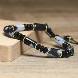 <span class=keywords><strong>Bracciale</strong></span> in Pietra Semi-preziosa a <span class=keywords><strong>Fiocco</strong></span> <span class=keywords><strong>di</strong></span> <span class=keywords><strong>Neve</strong></span> per Uomo e Donna, Gioiello Artigianale Intrecciato Regolabile in Gemma Naturale per Yoga - Product Image 3