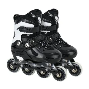 Aisamstar Wholesale Black Gold Roller Skate Shoes for Adult Hard Shoe Shell High Rebounded PU Wheels men Inline Skates