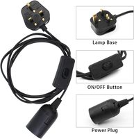 Prise UK 3A avec fusible, support de lampe E27 avec interrupteur intégré, cordon de suspension robuste pour luminaire