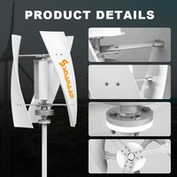 Système d'énergie éolienne solaire fabriqué en Chine, 1KW 3KW 5KW 10KW, générateur d'énergie éolienne verticale Vawt pour usage domestique