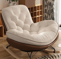 Chaise longue inclinable en acier moderne avec revêtement en cuir, mobilier de salon écologique pour usage hôtelier