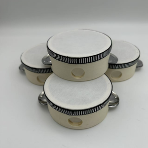 Wholesale Factory Mixed Batch 4 Inch Wooden Hand Drum Tambourine, Single Row Bells for <b>Music</b> Store & Stage Wholesale - Product Image 5