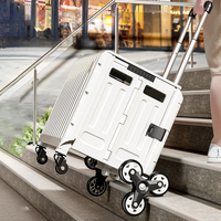 Chariot pliable robuste en plastique avec poignée renforcée, chariot roulant utilitaire pour cuisine, maison, bureau, entrepôt, stockage alimentaire