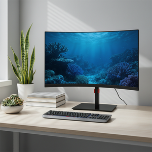 Moniteur de jeu de bureau LED <span class=keywords><strong>HD</strong></span> 2K sans cadre, écran incurvé 27 pouces, temps de réponse de 2 ms / Moniteur d'ordinateur USB - Prix de gros - Product Image 1