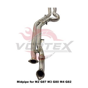 Système d'échappement X-Pipe Vortex Performance S58 en acier inoxydable poli miroir pour M3 G80 M4 G82 3.0T 2021-2024 - Product Image 3