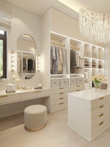 Vermonhouzz Armoire de <span class=keywords><strong>dressing</strong></span> contemporaine haut de gamme sur mesure avec zone de suspension ouverte et tiroirs intégrés pour hôtel - Product Image 3