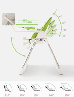 Chaise haute bébé pliable et portable multifonctionnelle pour la sécurité, avec double plateau, en plastique, pour hôtel/chambre – Vente en gros