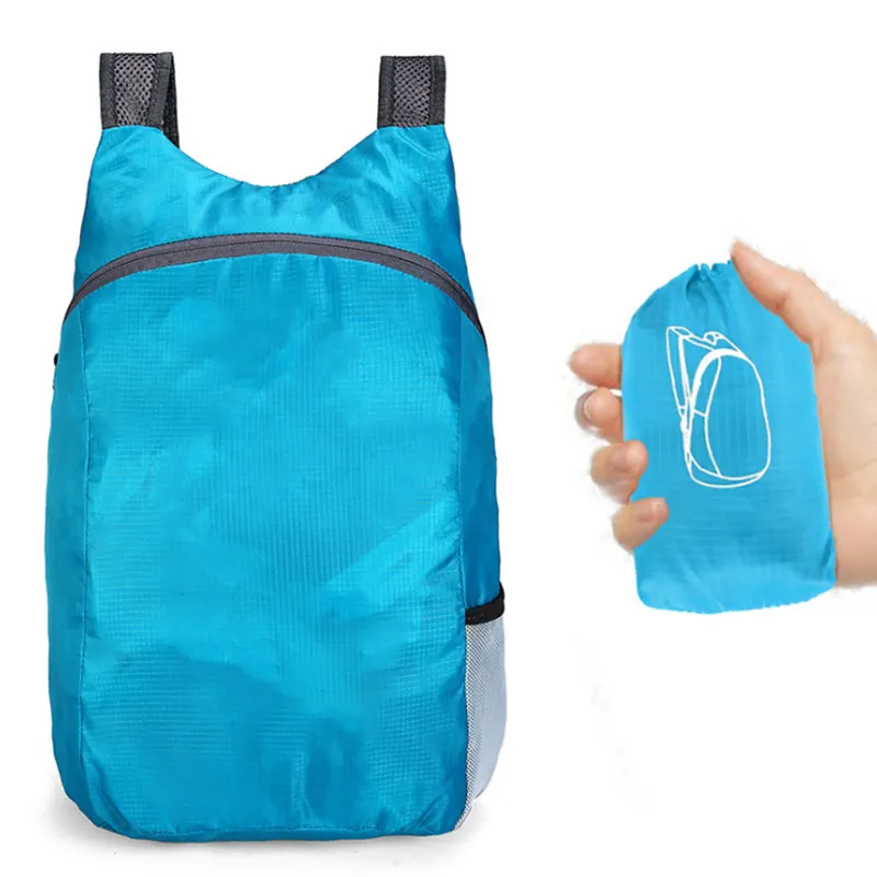 20l naylon spor sırt çantası su geçirmez Foldablel hafif yürüyüş sırt çantası tırmanma için Ultralight açık katlanabilir sırt çantaları