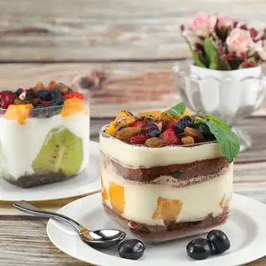 Kunststoff Einweg klar Mini transparent Dessert Flat Top Deckel Snack Cup mit hoher Qualität