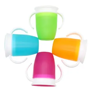 विरोधी फैल बच्चों चबाना सबूत प्लास्टिक बच्चा ट्रेनर कप जादू Leakproof सिप्पी चमत्कार बच्चे सिलिकॉन 360 डिग्री प्रशिक्षण कप