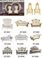 Chaises de trône de mariage luxueuses pour la mariée et le marié Canapé des rois et des reines à cadre en bois pour les hôtels et les princes nobles