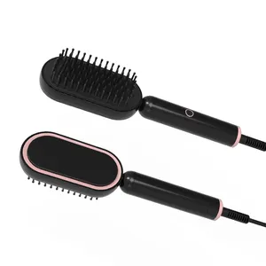 Brosse à lisser électrique sans fil à anions, lisseur pour cheveux, peigne doré, cordon de puissance en céramique, crème à vapeur