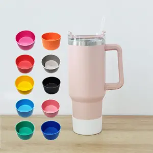 Cobertura de silicone para garrafa d'água, botão de proteção para parte inferior de 7.5cm para stanley tumbler 40oz