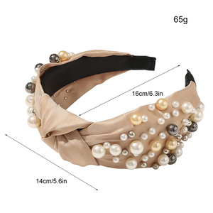 Bandeau torsadé en cristal et perles pour femmes, accessoires pour cheveux, rembourré à la main, Style INS <span class=keywords><strong>SP</strong></span>, serre-tête de luxe - Product Image 6