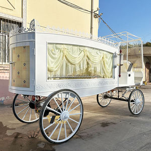 Cercueil roulant pour cérémonie funèbre, magnifique carrosse funéraire avec rideaux - Product Image 5