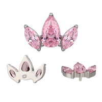 Perhiasan bagus anting Helix tindik Labret 16G Marquise dan pir CZ Interanlly berulir atas telinga hidung cincin mode Tubuh perhiasan