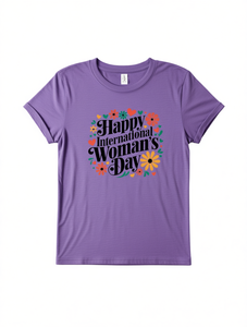 T-shirt per la festa internazionale della donna, da donna, a maniche corte, girocollo, con stampa floreale, 100% cotone, top casual primaverile vintage - Product Image 1