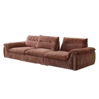 Ensemble de canapés modulaires en chenille pelucheuse, design français, avec fonctions inclinables, forme carrée, garnissage en éponge, pour appartements, hôtels et espaces de vie