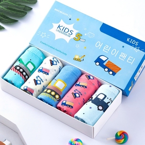 กางเกงในเด็กผู้ชายผ้าฝ้ายนุ่ม แพ็ค 5 ตัว/กล่อง ระบายอากาศได้ดี ลายการ์ตูนไดโนเสาร์และยา<span class=keywords><strong>น</strong></span>พาหนะ ชุดเด็กวัยหัดเดิ<span class=keywords><strong>น</strong></span> ผู้ชาย - Product Image 5