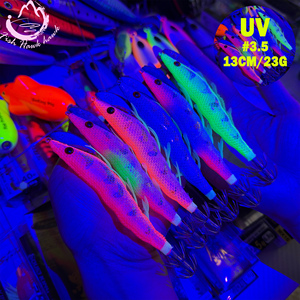 Esca in Legno per Gamberetti # Esca Artificiale a Forma di Calamaro 3.5 13cm 23g Ultra UV Glow <span class=keywords><strong>Egi</strong></span> per Pesca Notturna in Acque Profonde, Lago e Fiume - Product Image 6