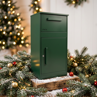 Boîte de dépôt de colis de courrier intégrée robuste boîte aux lettres sécurisée pour les colis résidentiels en fer forgé pour le jardin