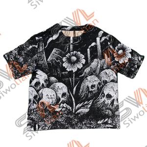 Neues Design Sommer Herren bekleidung Tapisserie Rundhals ausschnitt Herren Kurzarm T-Shirts Jacquard Woven Tapisserie Shirts für Herren - Product Image 3