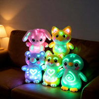 Peluche multi-personnages Glow Baby, motif lumineux activé par les UV, cadeau confortable pour l'heure du coucher, peluche originale anti-stress