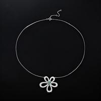 Collier Tournesol 5 Pétales en Argent Sterling S925 Entièrement Pavé de Moissanite, Tendance et Polyvalent, Bijou de Luxe pour Femme, Idéal Cadeau