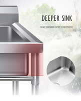 Évier utilitaire extérieur en acier inoxydable, design industriel fait main, surdimensionné, carré, à poser, à cuve unique, certifié NSF Eco Storage