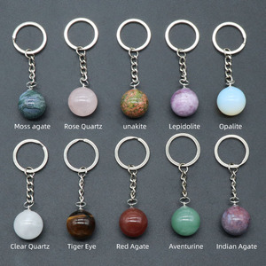 Power Crystal Factory Supply DIY Handmade Eco-friendly Cut Style Crystal Keychains Natural Raw Stone Custom Silk Screen