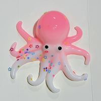Juguetes Blandos de Pulpo Transparentes al por Mayor, Juguetes Antiestrés de TPR con Lentejuelas en Forma de Estrella, Juguetes Sensoriales para Aliviar la Ansiedad, 8cm, 14+