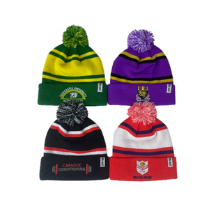 Custom Wholesale Logo Winter Sports Football Knitted Embroidered Bobble Hat <strong>Pom</strong> <strong>Pom</strong> <strong>Beanies</strong> - Product Image 5