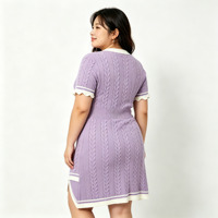 Robe Jacquard Personnalisable en Usine pour Filles Grandes Tailles, Broderie Lettres, Ourlet Irrégulier Fendu, Mini-Robe