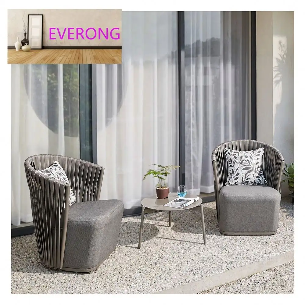 everong Outdoor Rattan Aluminum Patio Sets Balcony Furniture Outdoor Couch Garden Sofa Wicker Outdoor Furniture Sets