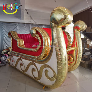 Satılık noel dekorasyon altın yaşam boyutu şişme Santa kızak - Product Image 6