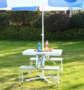Outdoor <b>Table</b> and Outdoor Furniture General Use Aluminum <b>Folding</b> Picnic <b>Table</b> With Chairs SLH029 Outdoor Heights <b>Adjustable</b> Picn - Product Image 3