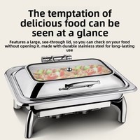 Yolecen – Plat de service buffet en acier inoxydable sur mesure, extra-épais, design haut de gamme, utilisation transfrontalière ; Idéal pour les petits-déjeuners commerciaux et hôteliers