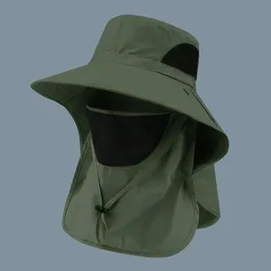 Chapeaux d'été anti-UV pour la chasse et la pêche en extérieur, casquette de randonnée et de camping pour hommes et femmes, chapeau bob avec visière et protège-nuque, chapeau de pêcheur - Product Image 6