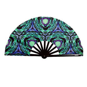 Abanico de Kung Fu Personalizado de 13 Pulgadas con Brillo UV, Abanico Plegable Grande para Discoteca y Fiestas Rave - Product Image 1