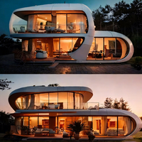 Capsule spatiale mobile d'extérieur Etong, maison à double étage en dôme, Malaisie