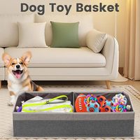 Grand panier de rangement pour jouets de chien antidérapant avec poignée, organisateur de jouets pour chien pliable