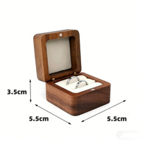 Modernes Graviertes Logo Blanko Quadratische Brosche Manschettenknöpfe Ohrringe Ehering-Set Massives Walnussholz Magnetverschluss Elegante Verpackung