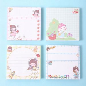 4pcs Cute <b>Memo</b> <b>Pads</b> Cartoon Non-Sticky Sticky Notes No Glue Thick Creative Notebooks Elementary School Students Girls Study - Product Image 5